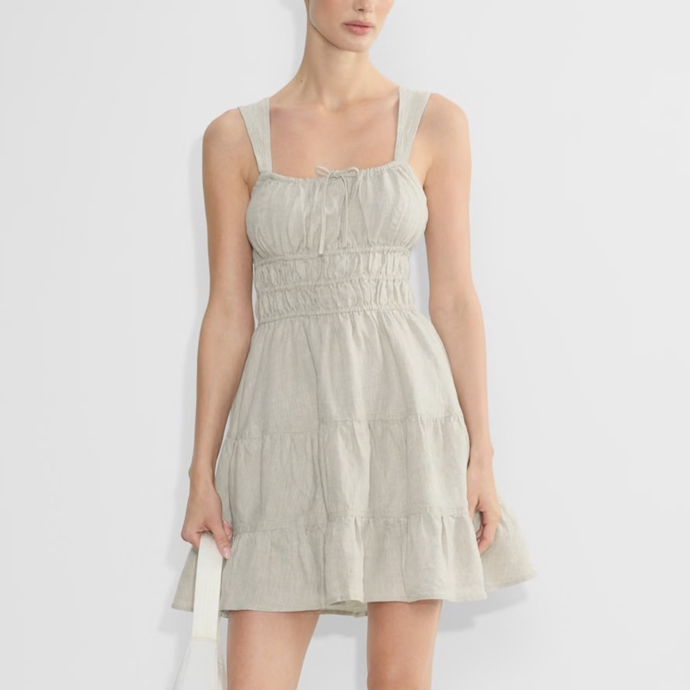 Aritzia Sunday Best Martins Linen Dress / Natural Ecru
